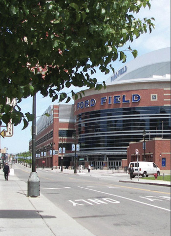 Ford Field in Detroit Hosted a Superbowl 