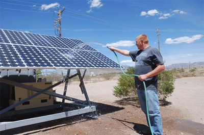 Photo 1. Cleaning the PV array may be hazardous to your health.