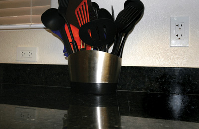 Photo 1. Example of kitchen countertop receptacles