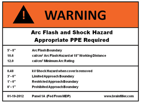 Figure 4. The arc flash warning label contains very important information