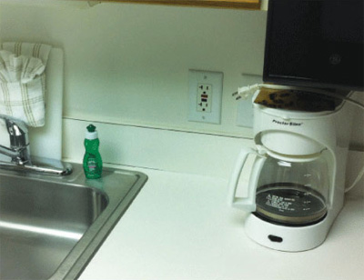 Photo 1. Typical GFCI usage on a kitchen counter