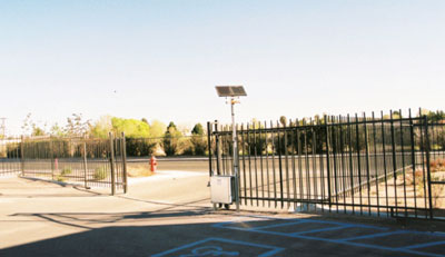Photo 1. PV-powered electric gate; no trenching required