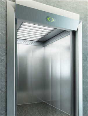 Photo 1. Typical elevator lighting