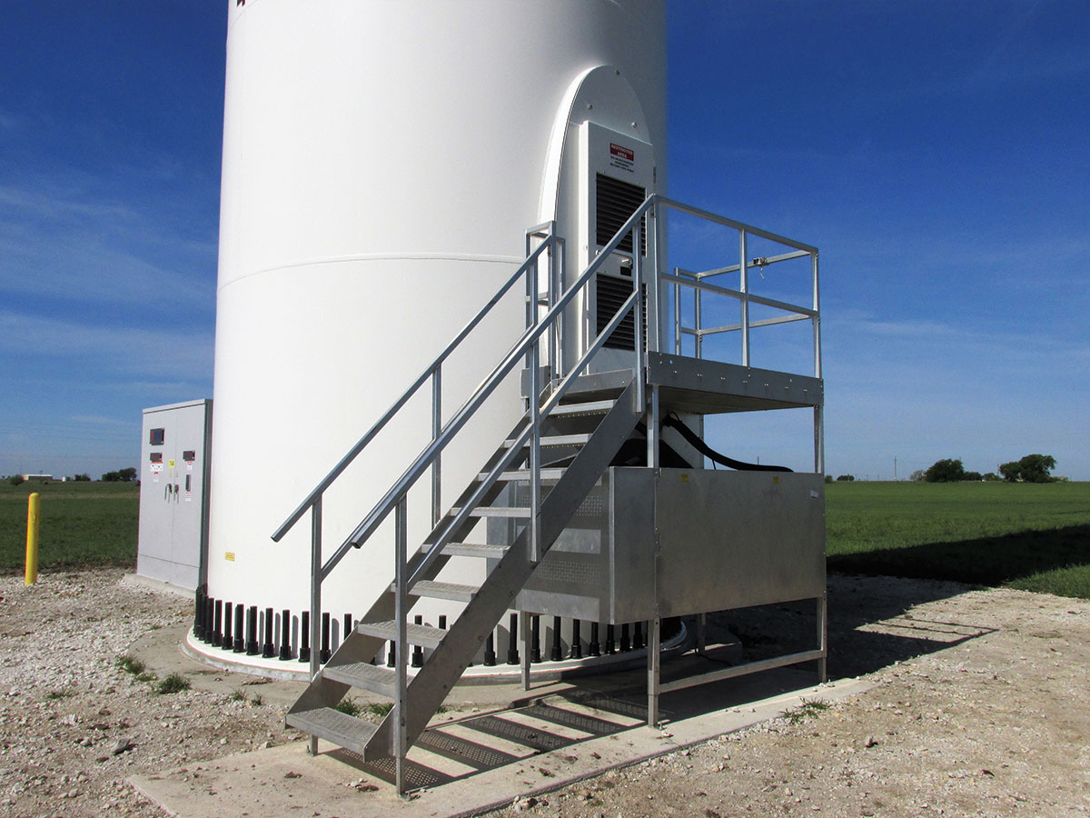 Photo 2: Entrance to a large turbine structure (wind electric production) in the vicinity of Muenster Texas.