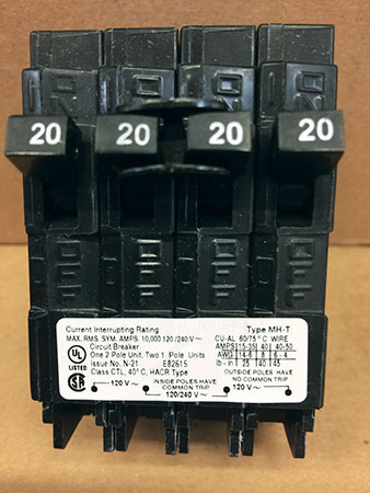 Photo 4. Circuit breaker label with torque values