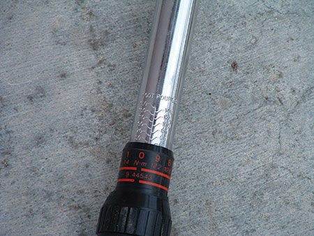 Photo 6. Close up of torque wrench scale