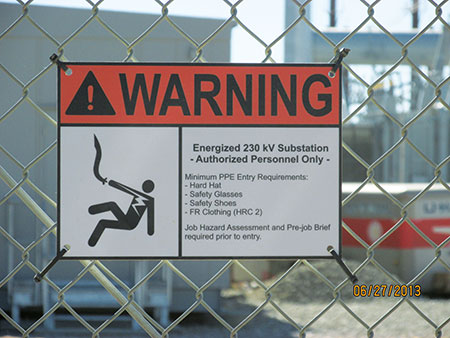 Photo 14. Safety sign