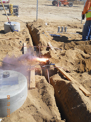 Photo 7. Exothermic welding in substation