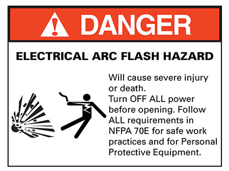 Figure 1. Arc flash hazard warning label as required by 110.16(A) of NEC 2017.