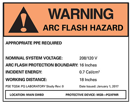 Figure 3. Example of an NFPA 70E arc-flash label.