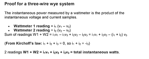 Figure 14. Proof for a three-wire wye system