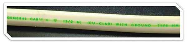 Figure 3a. Cu-Clad Nonmetallic-Sheathed Cable (NM_B) 12/2 by General Cable (circa 1974)