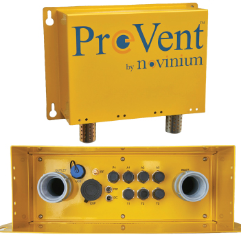 The PreVent™ waterproof data logger includes connection points for a variety of sensors and communications.