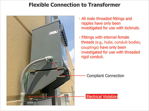 Figure 2. Flexible connection to transformer