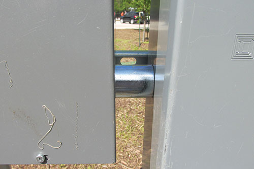 Photo 5. Visible threaded rigid metal coupling visible between electrical enclosures