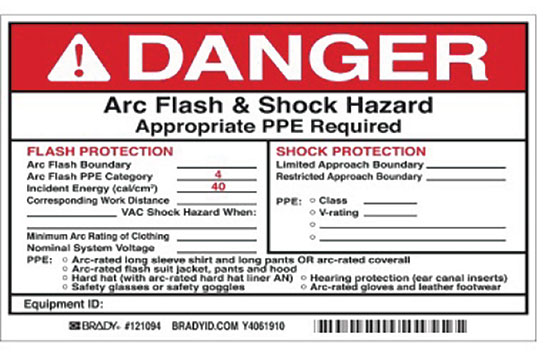 Figure 2. Arc Flash & Shock Hazard Warning