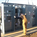 Photo 1. Installation of large electrical service equipment