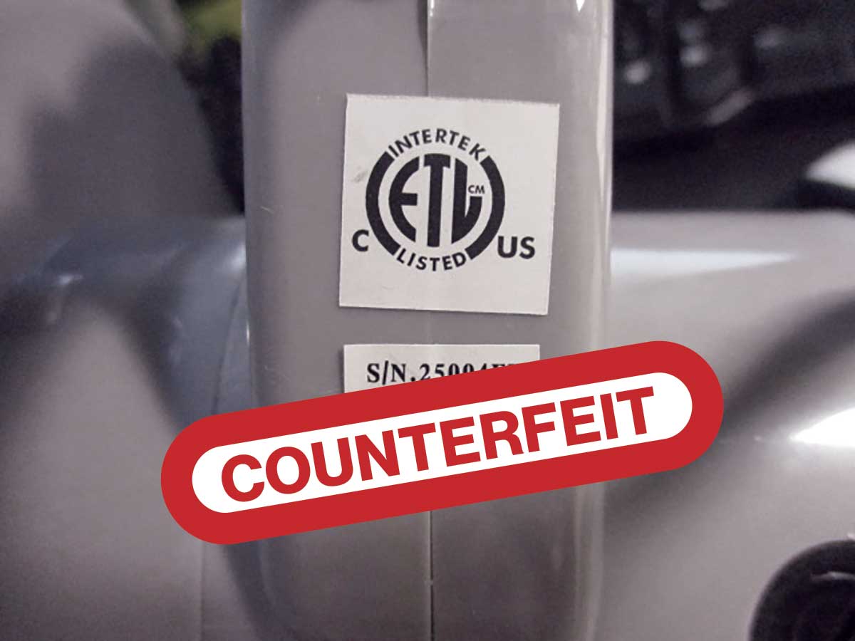 Counterfeit certification mark for ETL