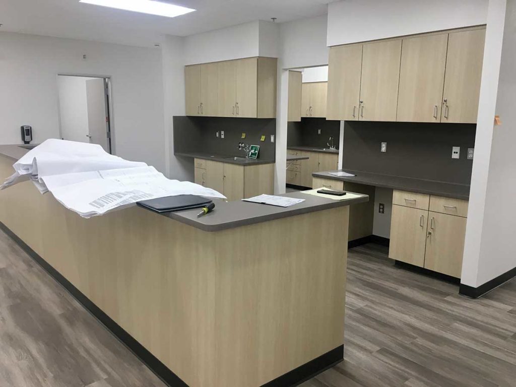 Photo 1. Nursing station in the new Valley Fever Institute at Kern Medical clinic.