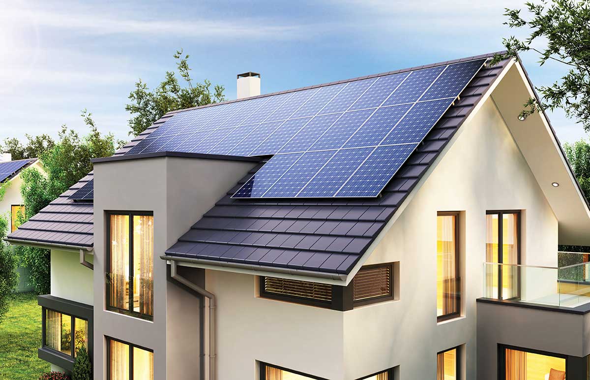 solar panels on roof residential PV