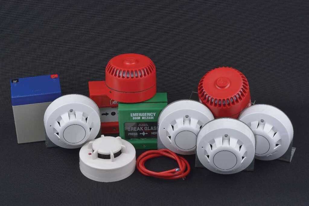 Photo 1. Fire alarm system components
