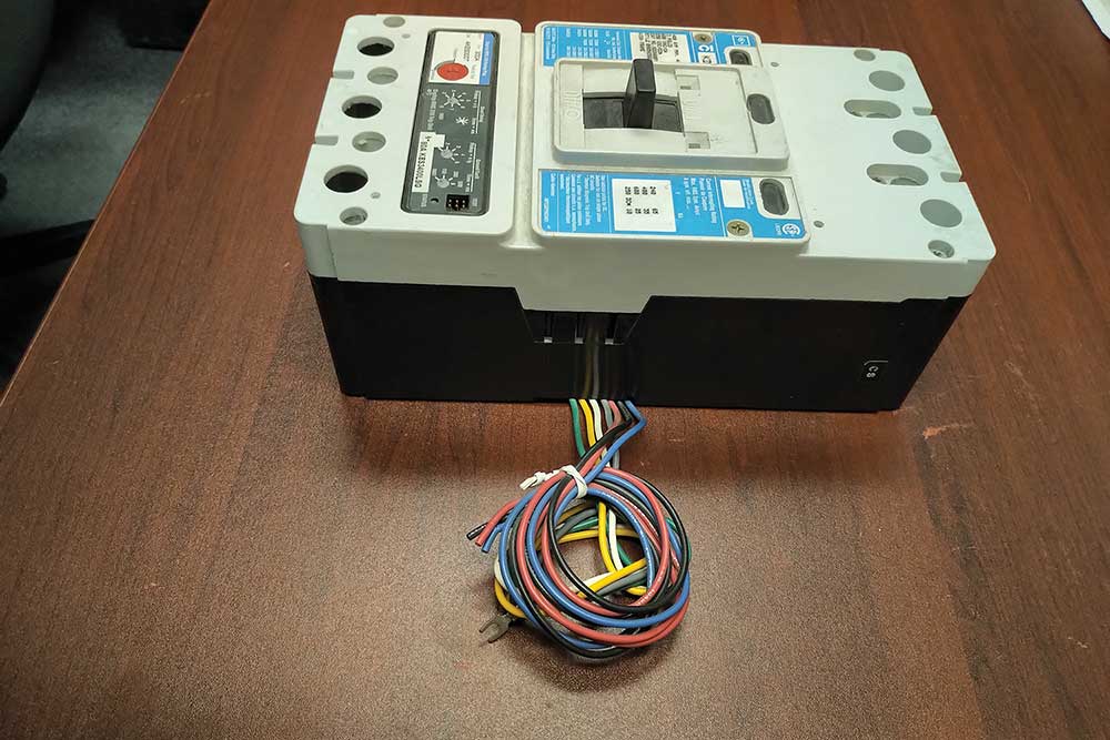 Photo 5. This picture shows an example of shunt trip coil conductors that is integral to the function of a circuit breaker.