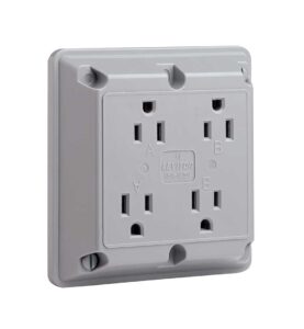 Photo 7. This picture is a quadruplex receptacle that would be considered two outlets. Courtesy of Leviton Canada.