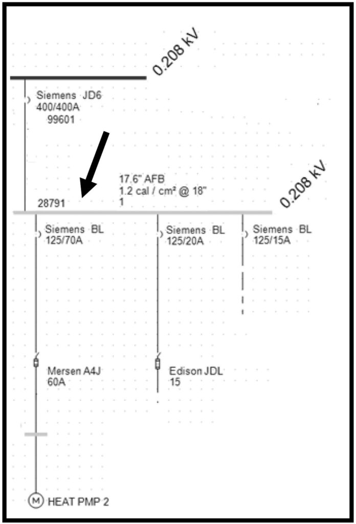 Figure 10. A case study using part of the One-line diagram as simulated using EasyPower V10.