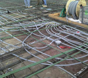 Photo 3. Electrical nonmetallic tubing (ENT) rough-in ready for concrete.