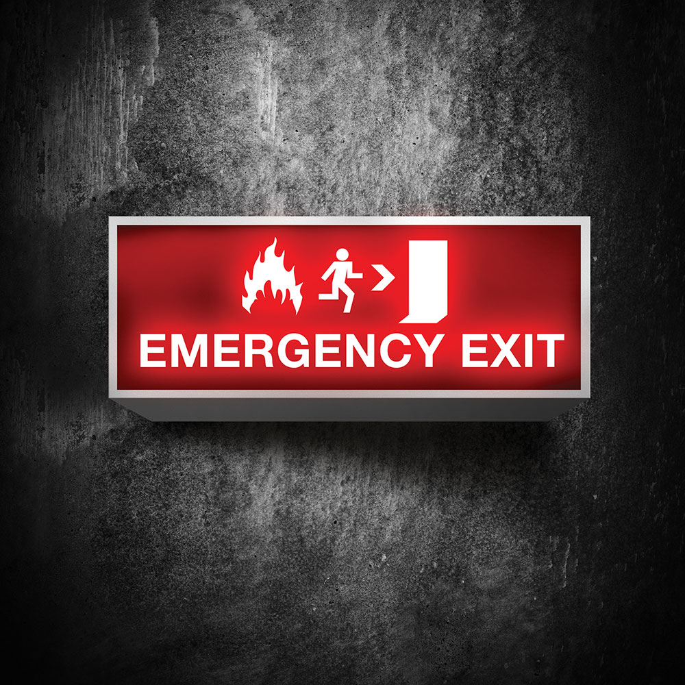 Photo 2. Emergency exit sign