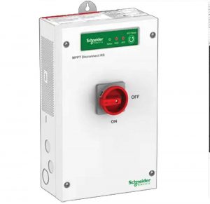 Photo 2. PVRSS initiation device and arc fault detector. Courtesy of Schneider Electric