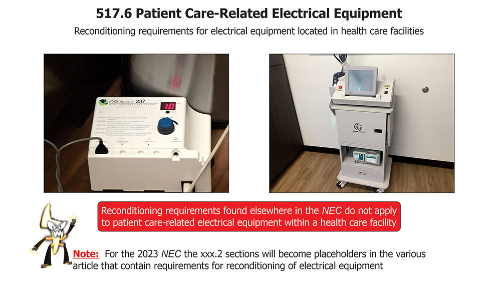 Figure 1. New 517.6 addresses patient care-related electrical equipment