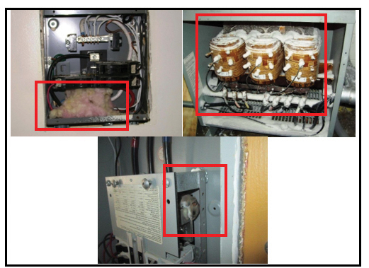 Figure 6. The importance of Investigating site maintenance, electric code violations, and equipment status before any PQ study (KROON Electric archive)